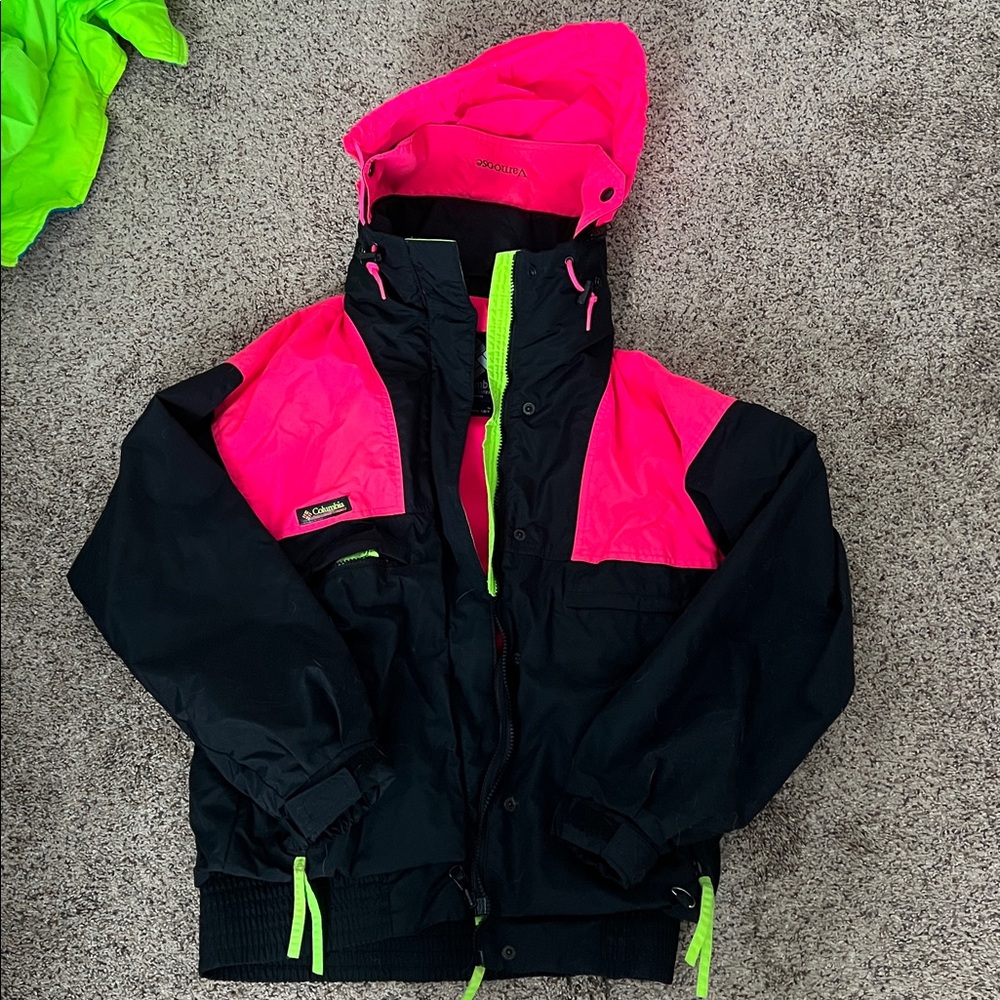 Vintage 90’s Columbia Neon Doubled Lined Coat - Picture 7 of 8